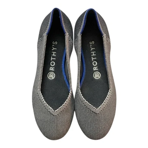 Rothy's The Flat Cloud Grey Birdseye Round Toe Ballet Size 8 - Picture 3 of 10